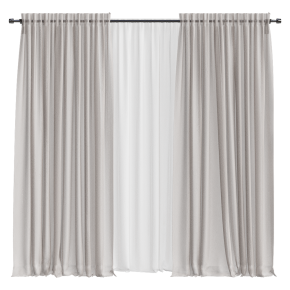 Полурозрачные шторы с тюлем