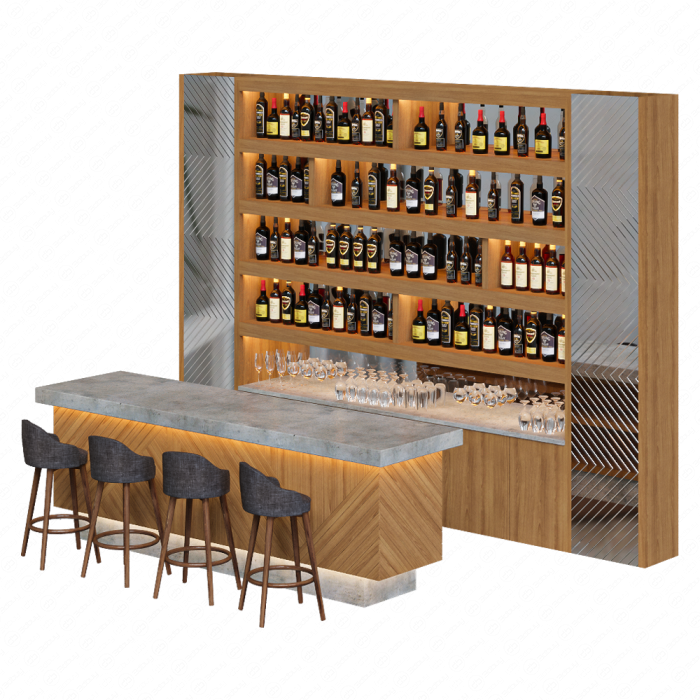 Стойка барная с табуретами