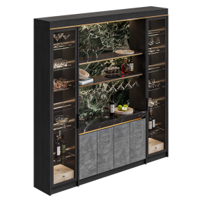 Wine cabinet with glasses and decor No. 2