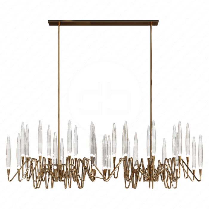 Золотая люстра с стеклянными плафонами