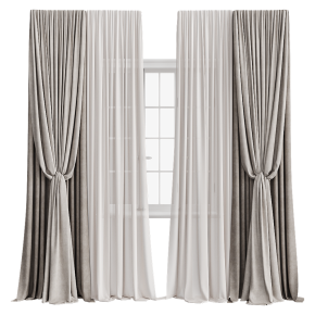 Шторы песочные с подхватами