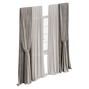 Шторы песочные с подхватами