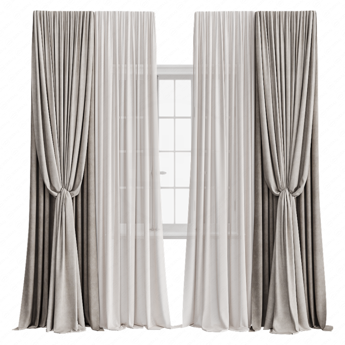 Шторы песочные с подхватами