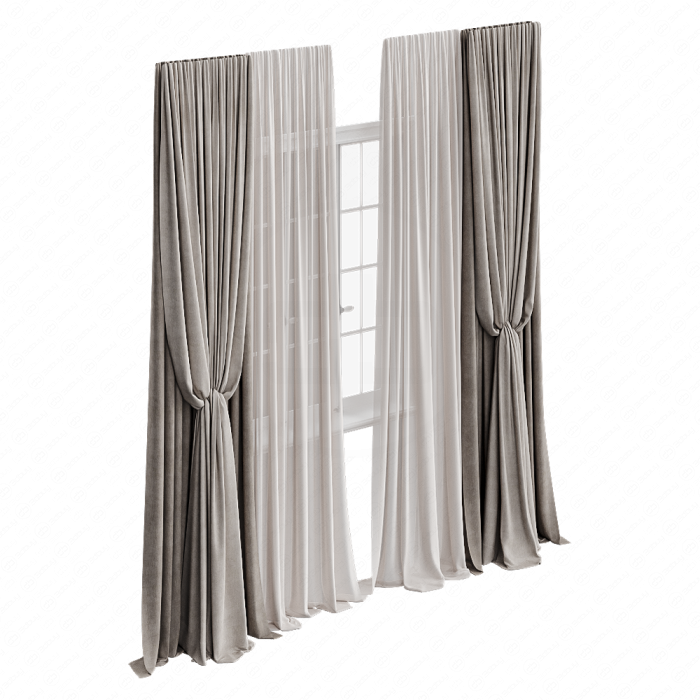 Шторы песочные с подхватами