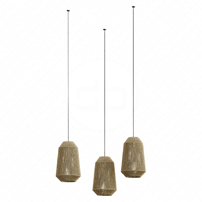Lamp wood rotang wicker barrel n3 / Лампа плетеная из ротанга 'Бочка' №3