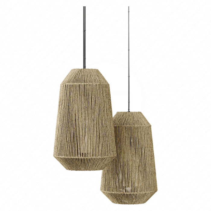 Lamp wood rotang wicker barrel n3 / Лампа плетеная из ротанга 'Бочка' №3