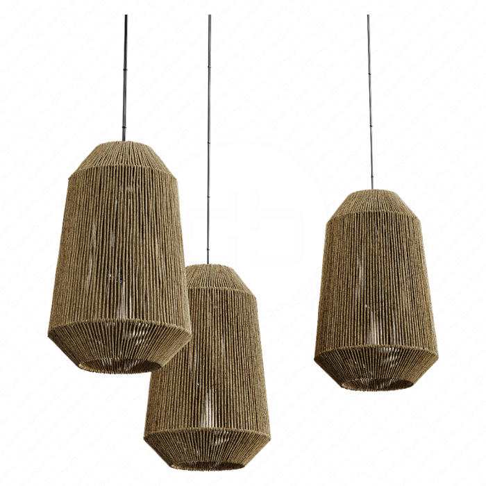 Lamp wood rotang wicker barrel n3 / Лампа плетеная из ротанга 'Бочка' №3