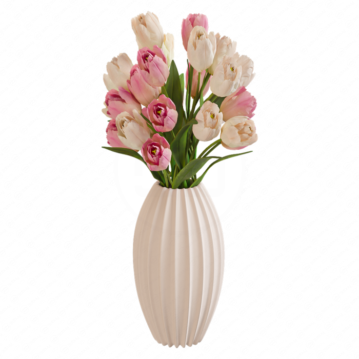 Тюльпаны в декоративной вазе