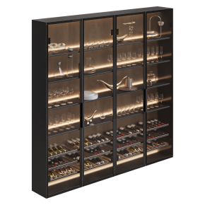 Wine cabinet with dishes