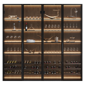 Wine cabinet with dishes