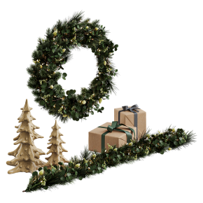 Pottery Barn New Year's decor with a wreath.