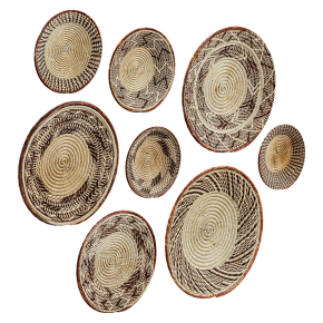 Wall decor made of woven baskets