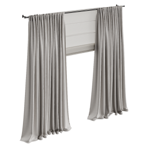 Шторы льняные на карнизе бежевые