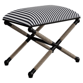 Striped pouf-stool