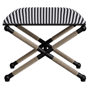 Striped pouf-stool