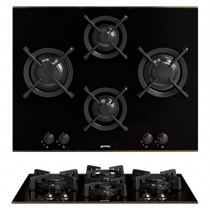 Газовая варочная панель Smeg PV695LCNR