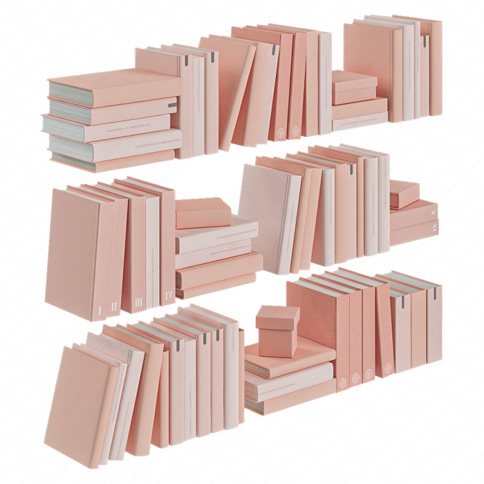Набор монохромных книг в 7 цветах