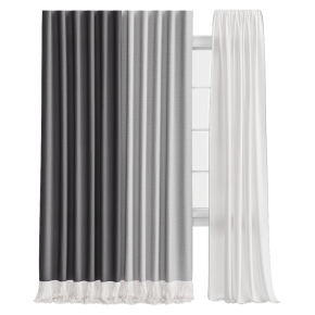 Шторы двухцветные серые