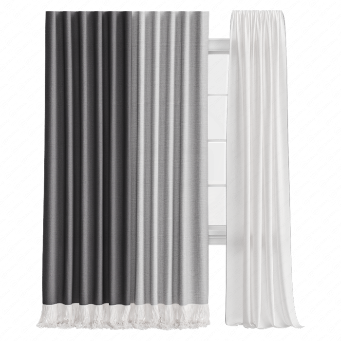 Шторы двухцветные серые
