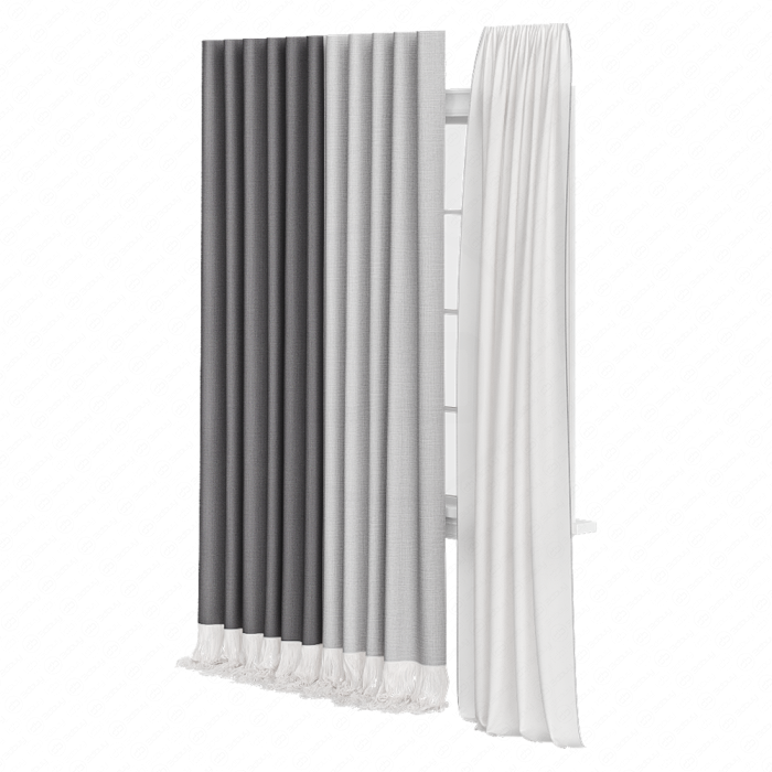 Шторы двухцветные серые
