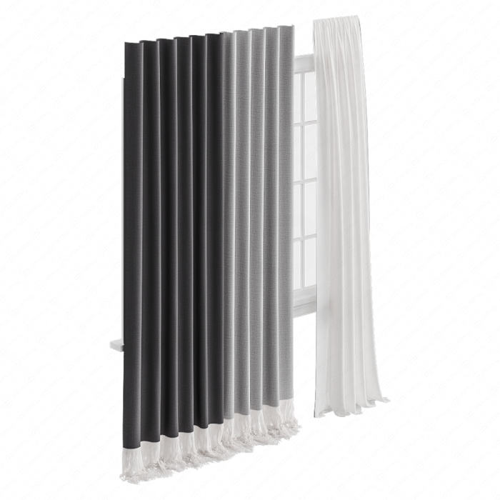 Шторы двухцветные серые