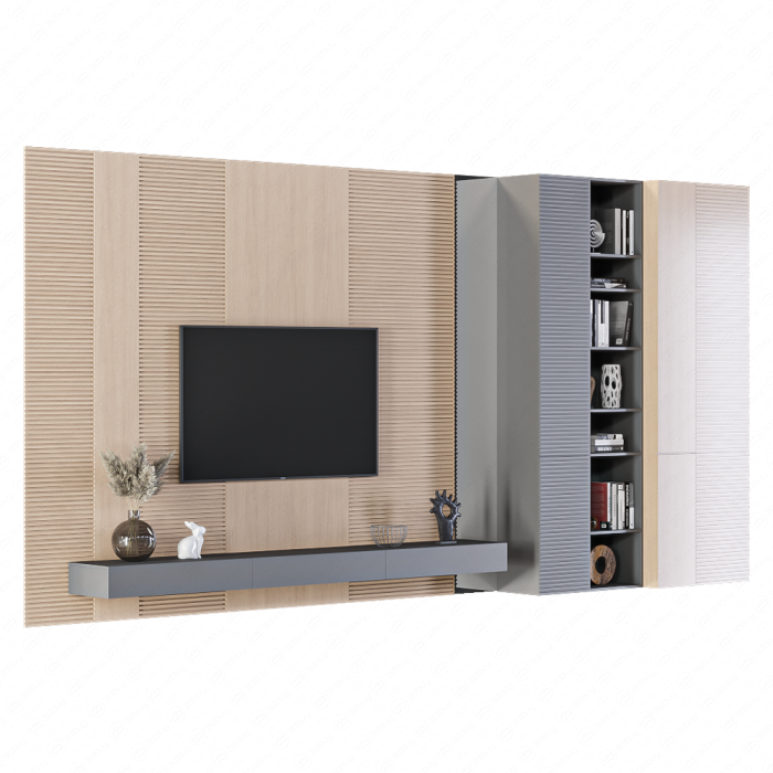 TV стенка с декором