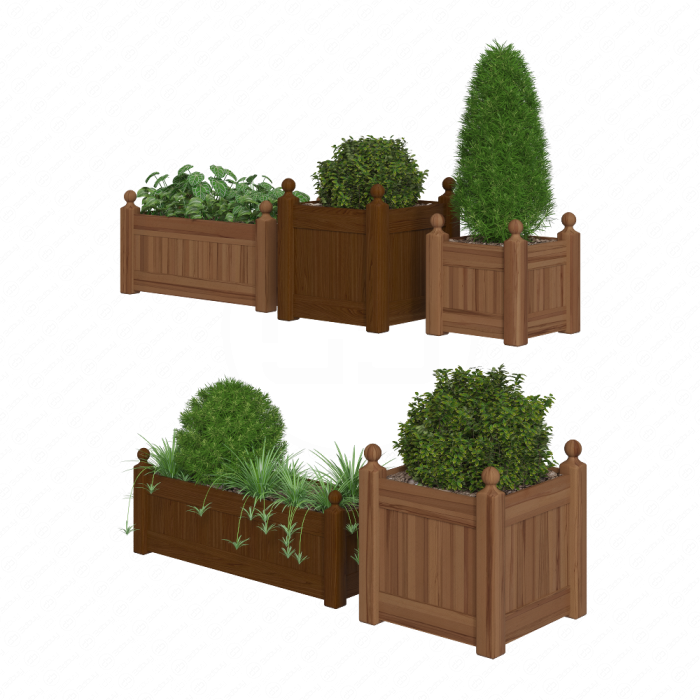 Timber wood planter