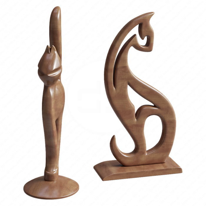 Статуэтки кошки из дерева