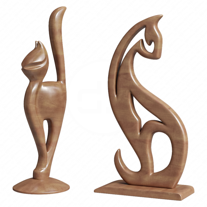 Статуэтки кошки из дерева