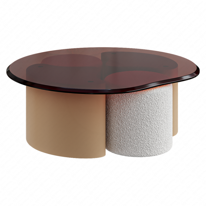 Стол журнальный и два пуфа Poglio Стол журнальный и два пуфа Poglio