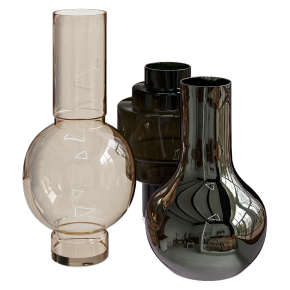 Стеклянные вазы цветные