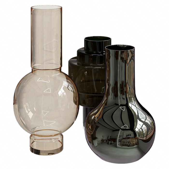 Стеклянные вазы цветные