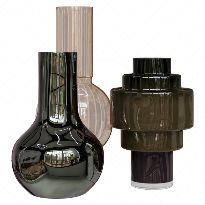 Стеклянные вазы цветные