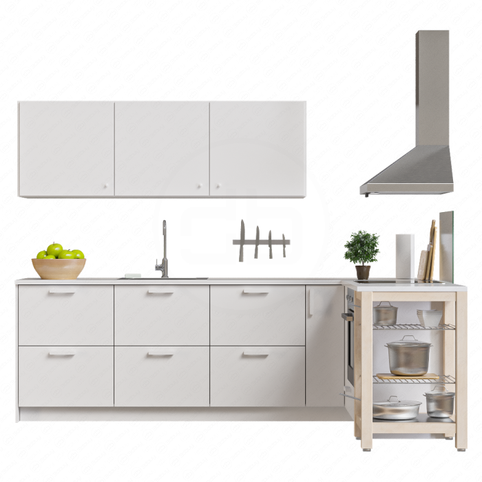 Ikea Vedinge кухня белая с посудой