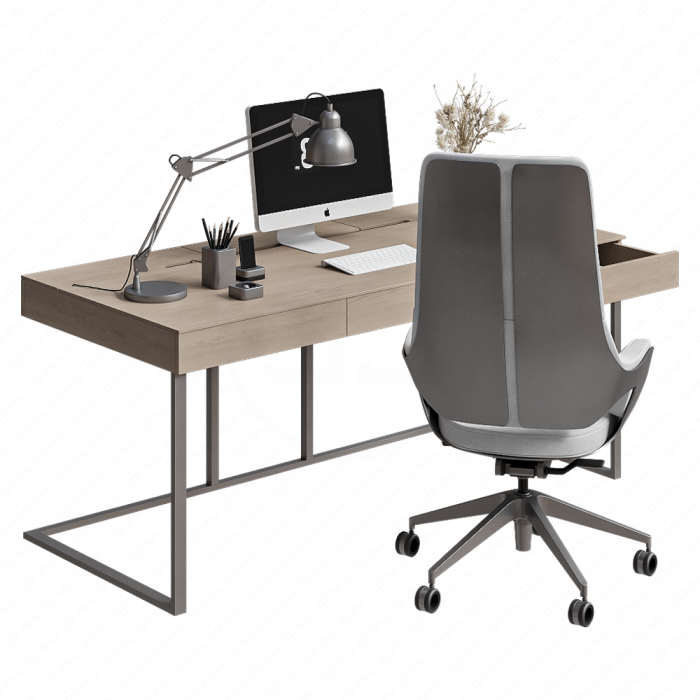 Стол письменный со стулом и декором