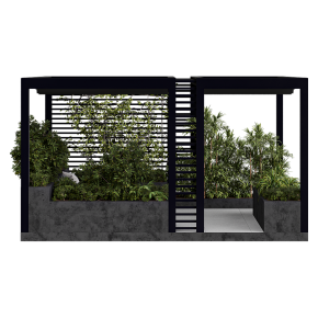 Roof Garden and Landscape Furniture with Pergola - Set 38