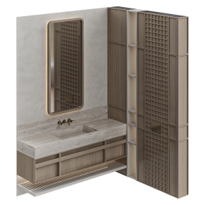 Modular bathroom furniture in a minimalist style.