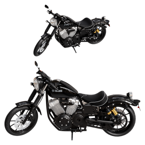 Black Yamaha XV950R motorcycle.