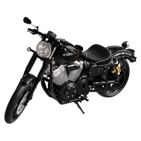 Black Yamaha XV950R motorcycle.
