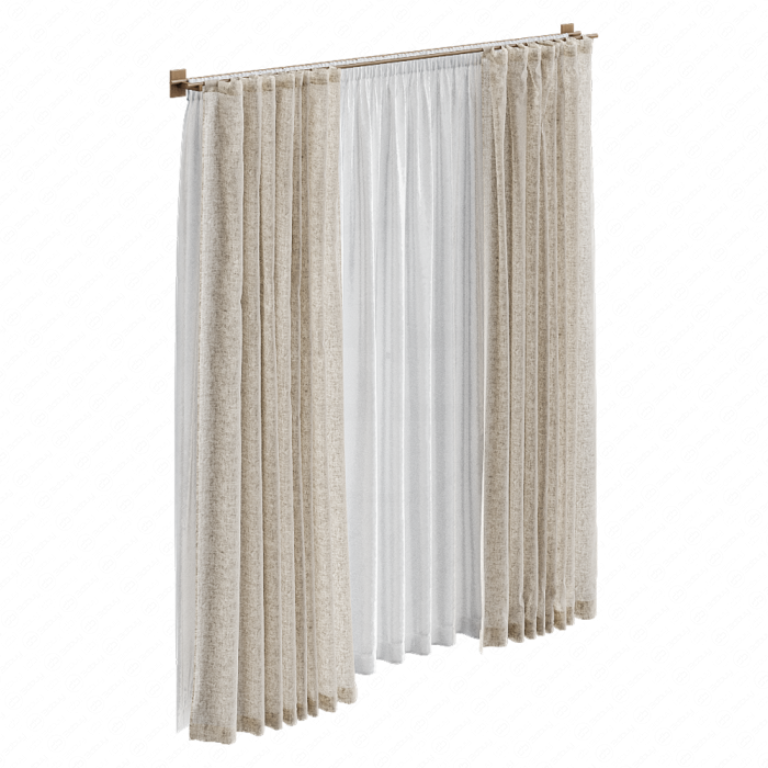 Льняные шторы бежевые