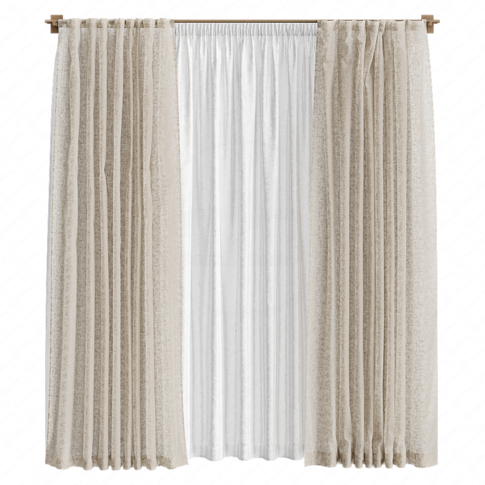 Льняные шторы бежевые