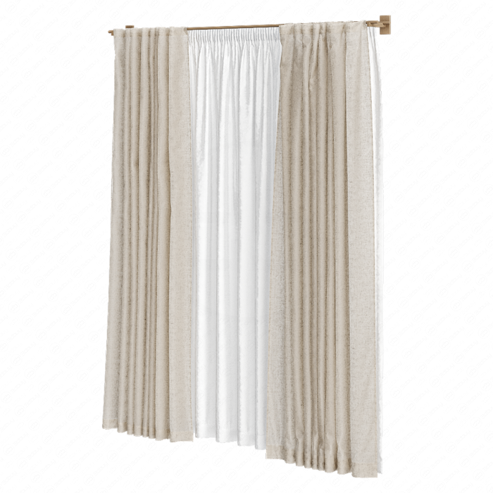 Льняные шторы бежевые