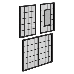 A black window in industrial style.