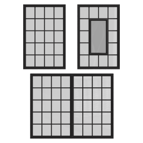 A black window in industrial style.