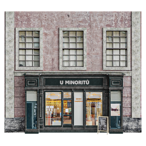 Фасад здания с магазином