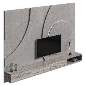 Стенка для ТВ с декором от Corner Design