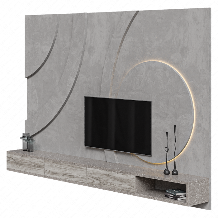 Стенка для ТВ с декором от Corner Design Стенка для ТВ с декором от Corner Design