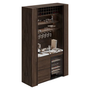 Built-in wooden bar.