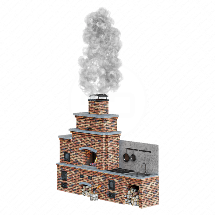 Барбекю уличное с дымом