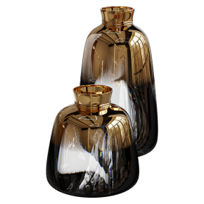 Vases with a golden gradient